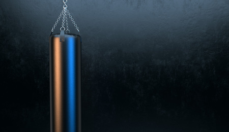 Black Punching bag. 3d illustrationの写真素材