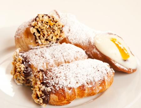 Pastries and sicilian cannoloの写真素材