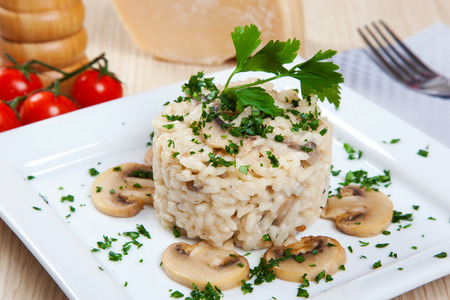 Rice with mushroomの写真素材