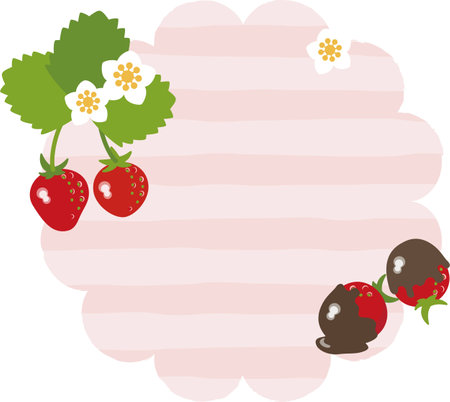 Strawberry message cardのイラスト素材