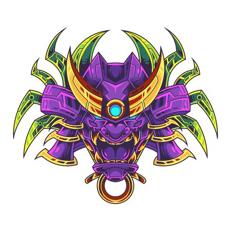 Robot head mascot logo designのイラスト素材