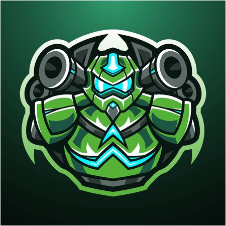 Robot esport mascot logo designのイラスト素材