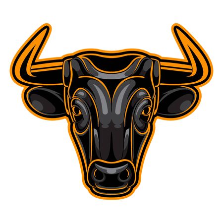 Bull head esport mascot logoのイラスト素材
