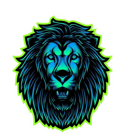 Lion head esport mascot logoのイラスト素材