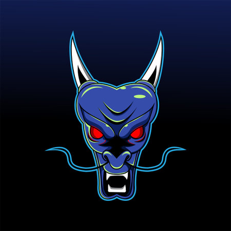 Dragon head esport mascot designのイラスト素材