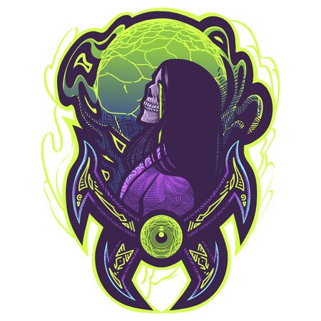 Day of dead girl illustrationのイラスト素材