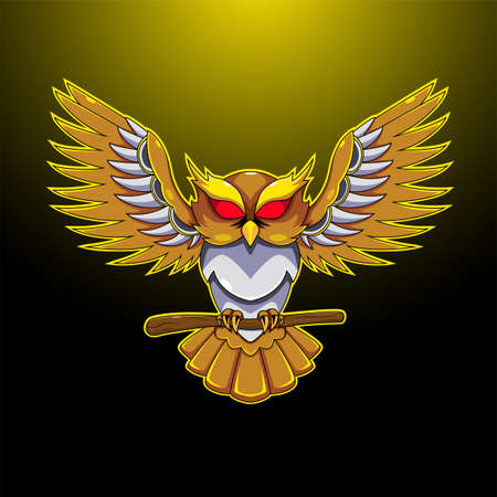 Owl esport mascot logo desainのイラスト素材