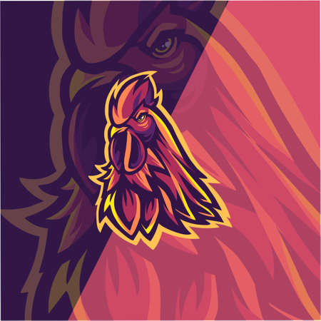 Rooster head mascot logo designのイラスト素材