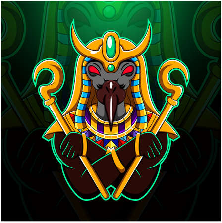 Thoth head esport mascot logoのイラスト素材