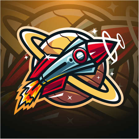 Rocket esport mascot logo designのイラスト素材