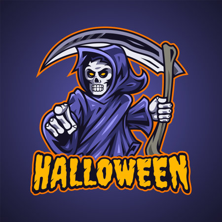 Grim reaper esport mascot logoのイラスト素材