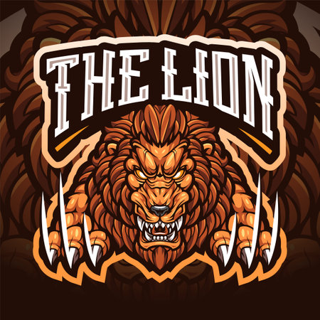 The lion esport mascot logoのイラスト素材