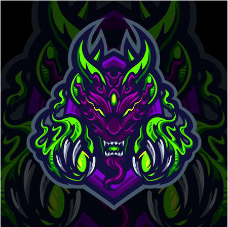 Ghost esport mascot logo designのイラスト素材