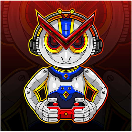 Robotic gamer sport mascot logo designのイラスト素材