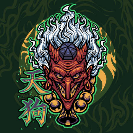 Tengu mascot design illustrationのイラスト素材