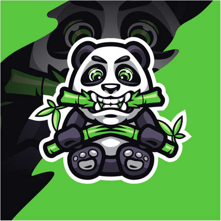 Panda esport mascot designのイラスト素材