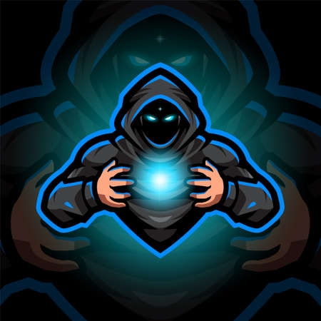 Wizard esport mascot designのイラスト素材