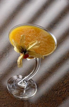 Espuma de Maracuya,a cocktail inspired by molecular cuisineの写真素材