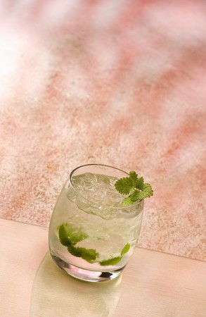 Mojio cocktail with crushed ice and mintの写真素材