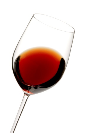 glass of red wine with white backgroundの写真素材