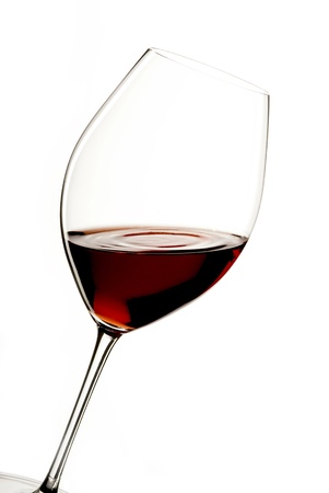 glass of red wine with a white backgroundの写真素材