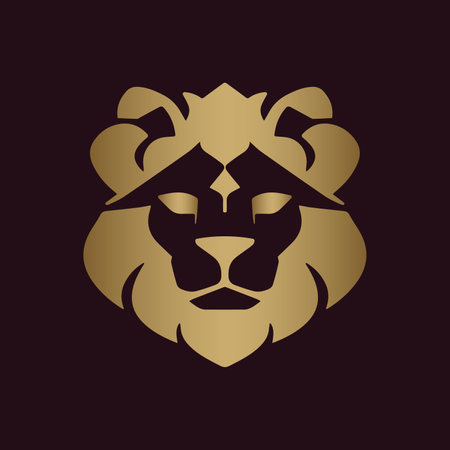 Lion head vector logo design template. Luxury lion head logo.のイラスト素材