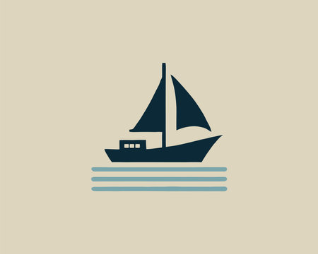 Sailing boat icon. Sailboat symbol. Flat design style.のイラスト素材