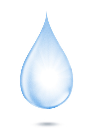 Blue water drop single object pass retouching to perfect for graphic design art work or other jobの写真素材