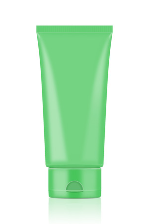 Green Tube Mock-up for design packaging and other job.の写真素材