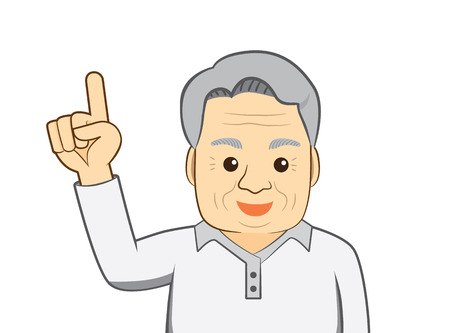 Old man selected by hand to somethingのイラスト素材