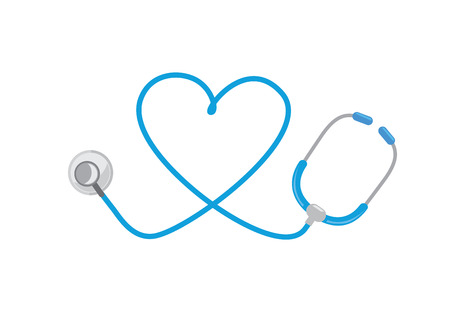 Stethoscope and heart logo. Ideal for logo and icon about medical.のイラスト素材