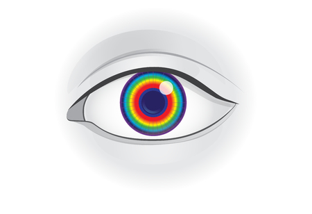 Spectrum in human eye lens. Illustration about focus light onto the retina and vision.のイラスト素材