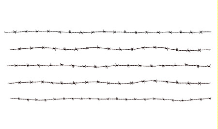 Barbed wire vector collection ideal for decorate illustration or background.のイラスト素材