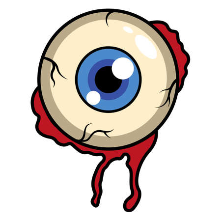 Such a bloody monster eye can be used for your set of illustration for Halloween or as a single element for zombie art.のイラスト素材