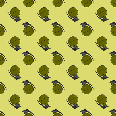 Hand grenade seamless pattern, vector illustration.のイラスト素材