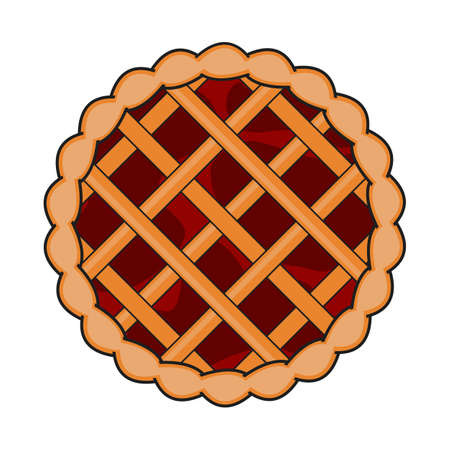 Wicker pie icon on white background, vector illustration.のイラスト素材