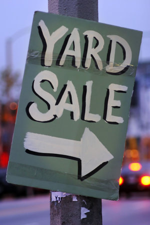 Handmade Yard Sale Signの写真素材