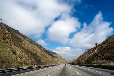 Freeway Trough Mountainsの写真素材