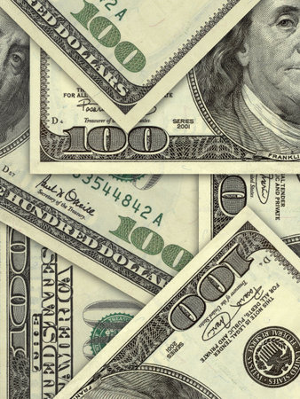 US banknotes in hundred dollar bills