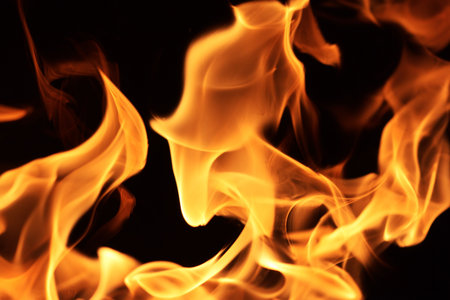 Fire flames background textureの写真素材