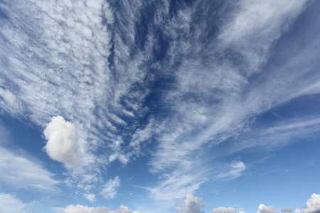 Beautiful white clouds over blue sky 