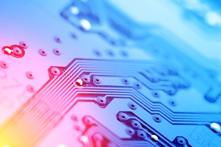 Circuit board abstract background texture. Macro close-up.の写真素材