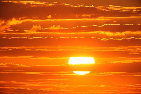 Scenic orange sunset sky background. の写真素材