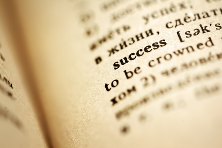 Definition of success in English Russian dictionary. Macro, shallow DOF.の写真素材