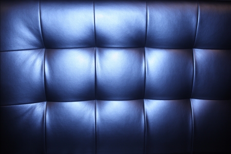 Luxury blue leather upholstery backgroundの写真素材
