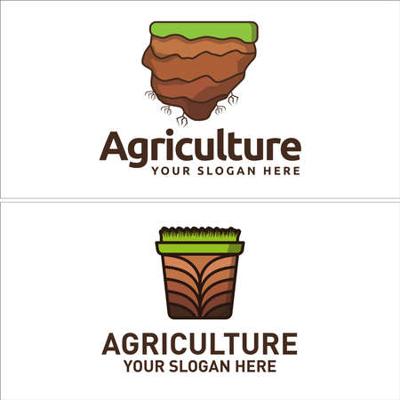 Agriculture seed growing farming logo designのイラスト素材