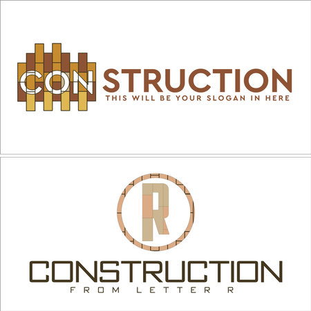 Business industry with icon wood initial logoのイラスト素材