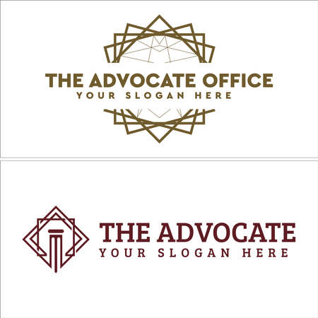 The icon law pillar and square line vector logoのイラスト素材