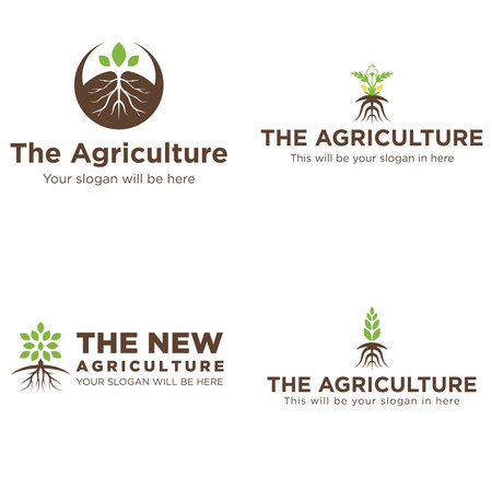 Agriculture seed growing farming logo designのイラスト素材