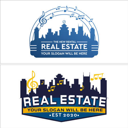 Real estate city urban studio music logo designのイラスト素材